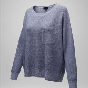 J. Crew Women's Heathered Blue Linen Sweater